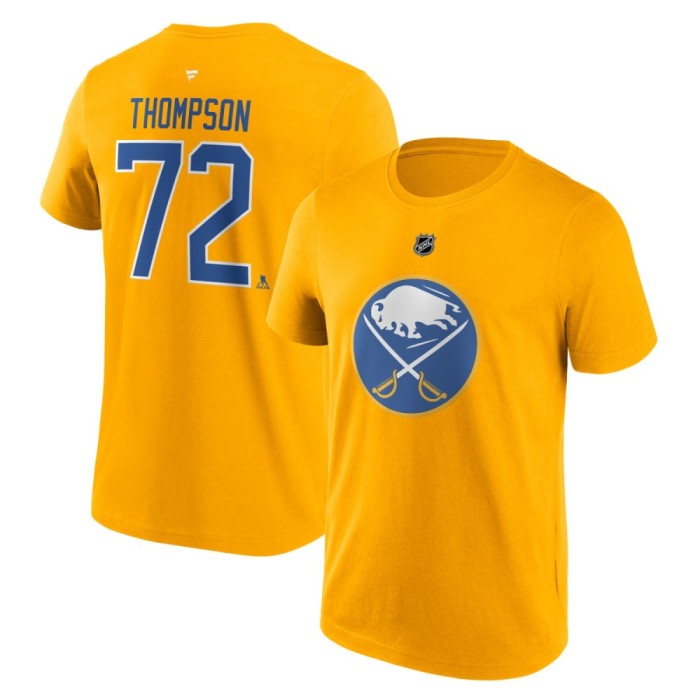 Buffalo Sabres tricou de bărbați Tage Thompson #72 Stack Logo Name &amp;amp; Number yellow - XL