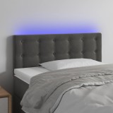 VidaXL Tăblie de pat cu LED, gri &icirc;nchis, 80x5x78/88 cm, catifea