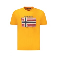 Napapijri Tricou din bumbac barbati, cu imprimeu cu logo, Regular Fit, Portocaliu, S