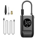Pompa aer auto electrica, afisaj digital LCD, Lanterna LED, Portabila, Reincarcare USB C, baterie 4000 mAh, Manometru digital, 120 W, sundiguer, Negru