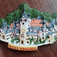 BQZ1 - Magnet frigider - tematica turism - Castelul Peles - Romania 9