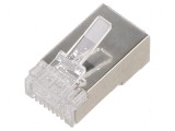 Conector RJ45 mufă Cat 6 ecranat 8p8c IDC, QOLTEC