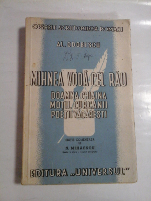 MIHNEA VODA CEL RAU; VOL II - AL. ODOBESCU