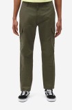 Dickies pantaloni de bumbac culoarea verde, drept DK0A4XDUMGR-GREEN