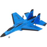 Cumpara ieftin Avion de lupta cu telecomanda iUni FX820, SU-35, Giroscop, Rezistent la impact, Albastru