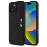 Husa pentru iPhone 16 Pro Max - BMW Hardcase Silicone Hexagon Red Line MagSafe (BMHMP16X23SHER) - Black