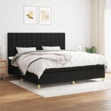 VidaXL Pat box spring cu saltea, negru, 200x200 cm, textil 3142683