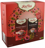 Oferta 1 x Ceai bio Sprijin Imunitar, 17 pliculete x 1.8g (30.6g) + 1x ceai bio echinacea, 17 pliculete 30.6g Yogi Tea