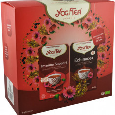 Oferta 1 x Ceai bio Sprijin Imunitar, 17 pliculete x 1.8g (30.6g) + 1x ceai bio echinacea, 17 pliculete 30.6g Yogi Tea