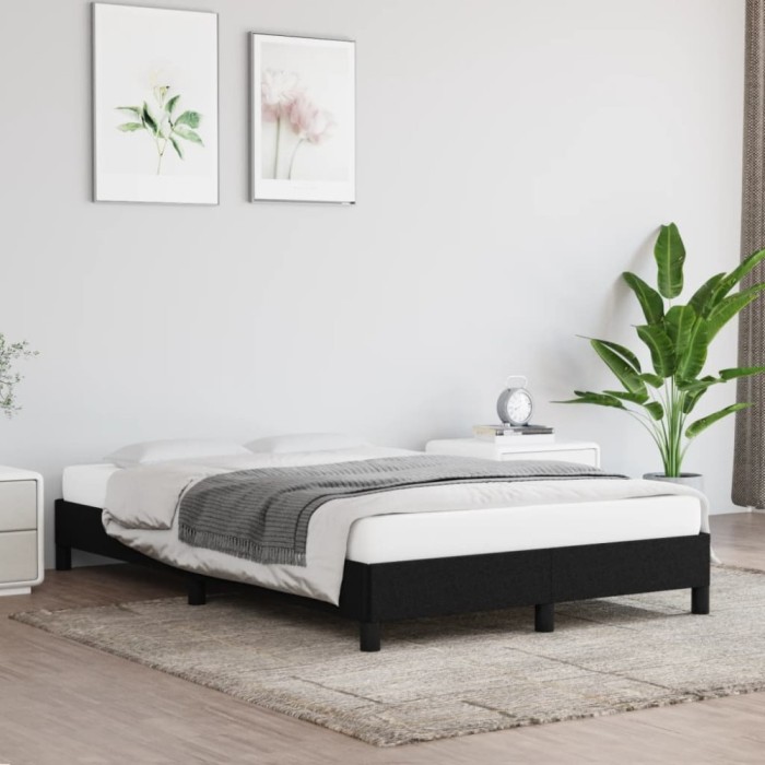 vidaXL Cadru de pat fără saltea Negru 120x190 cm țesătură 379484