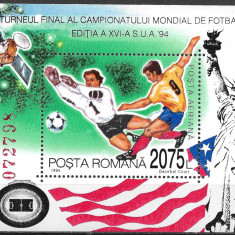 ROMÂNIA 1994 - LP 1345 - CAMPIONATUL MONDIAL DE FOTBAL DIN SUA - COLIȚĂ MNH