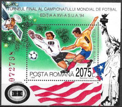 ROM&amp;Acirc;NIA 1994 - LP 1345 - CAMPIONATUL MONDIAL DE FOTBAL DIN SUA - COLIȚĂ MNH foto