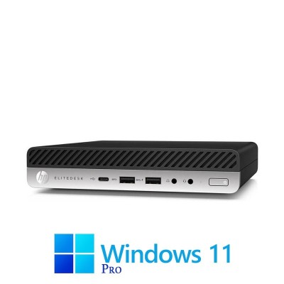 Mini PC HP EliteDesk 800 G5, Quad Core i3-8100T, 16GB, 256GB SSD, Win 11 Pro foto