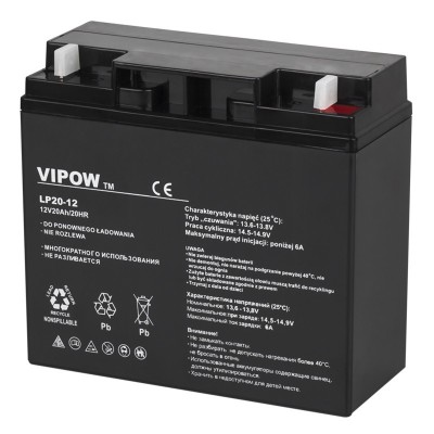 Acumulator gel plumb 12V 20AH Vipow pentru pornire generator, BAT0218 foto