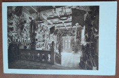 Carte postala, Sinaia, Castelul Peles Sala de Arme, perioada interbelica