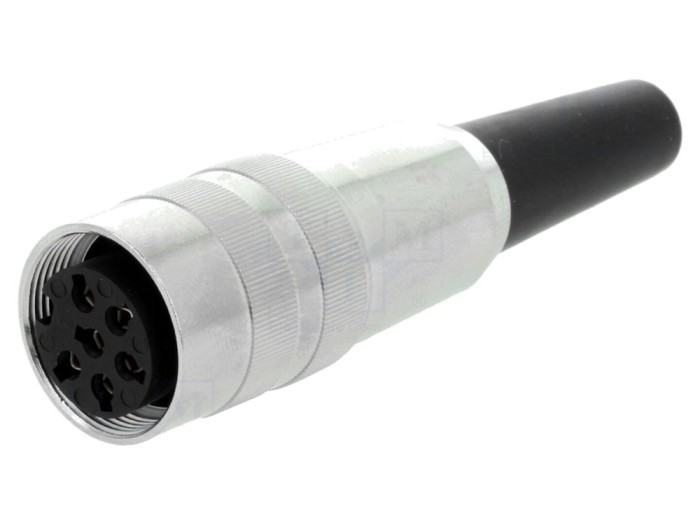 Conector M16 mamă 6 pini, drept