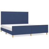 Cumpara ieftin Cadru de pat fara saltea, albastru, 180x200 cm, textil
