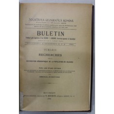 SOCIETATEA GEOGRAFICA ROMANA , BULETIN , ANUL XXIII , SEMESTRUL II , 1902, VEZI DESCRIEREA !