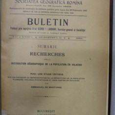 SOCIETATEA GEOGRAFICA ROMANA , BULETIN , ANUL XXIII , SEMESTRUL II , 1902, VEZI DESCRIEREA !