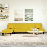 vidaXL Canapea extensibilă &icirc;n formă de L galben 255x140x70 cm catifea