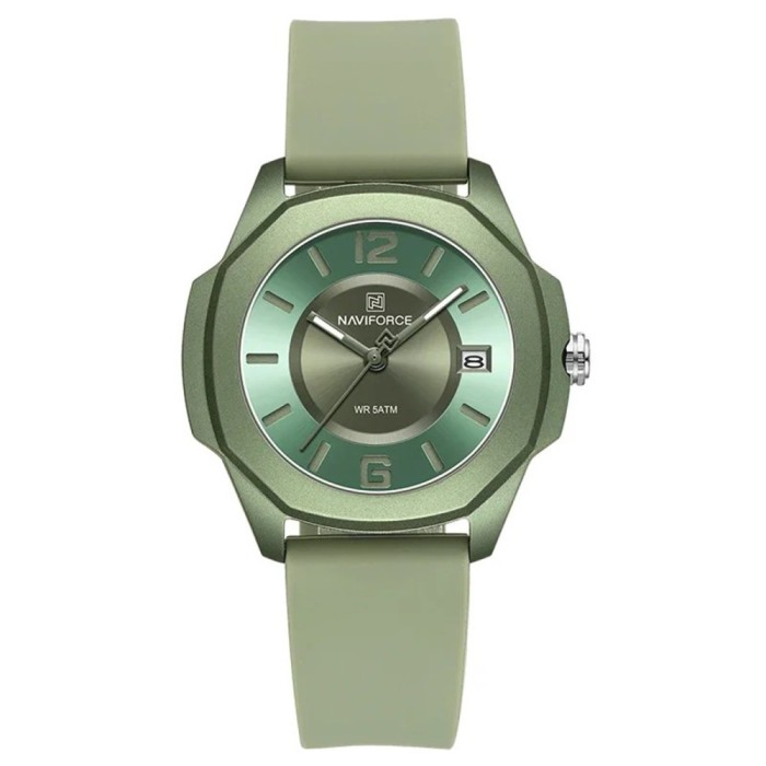 Ceas Dama Naviforce 7107 Verde - Analog Sport Casual, Data Automata, Rezistent la Apa 5ATM