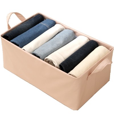 Cutie de depozitare tip cos, flippy, material piele ecologica, pliabila, 47x28x20 cm, 26 l, cadru metalic, cu manere, roz foto