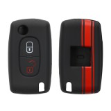 Husa Cheie Auto pentru Peugeot / Citroen - 2 Butoane, Silicon, Negru, 45652.01, Kwmobile