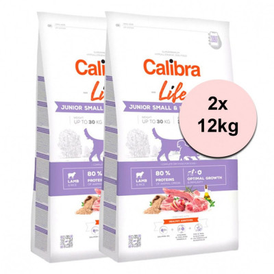 Calibra Dog Life Junior Small &amp;amp;amp; Medium Breed Lamb 2 x 12 kg foto