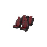 Set huse scaune auto universale Luxury rosu, piele ecologica, textil, protectie airbag