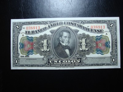 COSTA RICA 1 COLON 1917 UNC foto