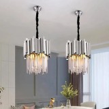 Candelabru Cristal BLOIS Petito 3xE14, Diametru 30cm, Argintiu, Inaltime Reglabila