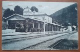 Carte postala, necirculata, Gara din Sinaia, perioada interbelica