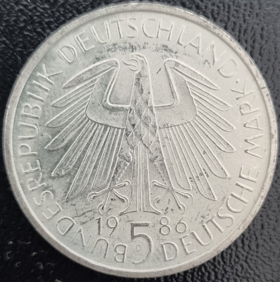 Germania 5 Marci Deutsche Mark Universitat Heidelberg 1986 D COMEMORATIVA foto