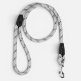 Lesă pentru c&acirc;ini, Gri, 110x1,5 cm, cu m&acirc;ner confortabil și carabină metalică, CMCLASS