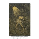 Tablou pictat manual, Balerina stilizata, 90x60cm ulei pe panza in relief, Superb