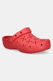 Crocs papuci Classic Floral Cut Out Clog culoarea rosu, toc pana, 210927-6ZR