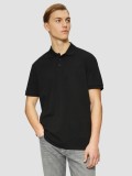 Tricou polo din bumbac, barbati, croiala Regular Fit, Negru (Marime: 2XL)