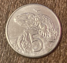 C50 - Moneda foarte veche - Noua Zeelanda - 5 centi - 1987