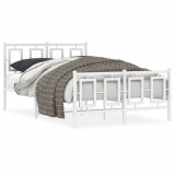 VidaXL Cadru de pat metalic cu tăblie, alb, 120x200 cm