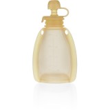 Zopa Silicone Refillable Baby Food Pouch săculeț pentru m&acirc;ncare 0 m+ Transparent Yellow 120 ml