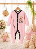 Salopeta din bumbac pentru bebelusi cu botosei, Little Bear (Marime