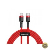 Cablu Date si Incarcare USB-C - USB-C Baseus Cafule 60W 1m Rosu CATKLF-G09