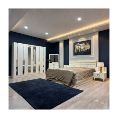 Dormitor Cod RO50, 6 Piese, Pat 180 x 200, Comoda Cu Oglinda, 2Noptiere, Dulap 6u