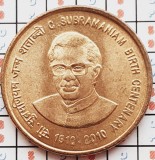 1109 India 5 Rupees 2010 C. Subramaniam km 377 UNC