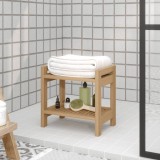 Cumpara ieftin Măsuță laterală de baie, 45x30x45 cm, lemn masiv de tec