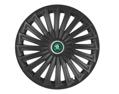 Set 4 capace roti pentru Skoda Nou Verde, model Joy Black, R16 foto