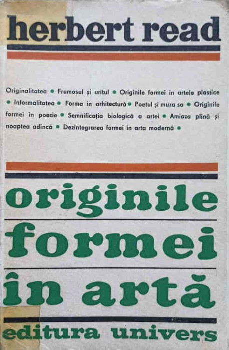 ORIGINILE FORMEI IN ARTA-HERBERT READ-188849