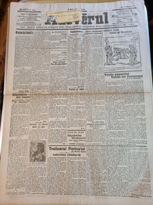 adevarul 23 februarie 1915-regele ferdinad ,primul razboi mondial,marghiloman