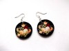 Cercei Rotunzi Lemn Model Floral 39743, Bijuterii Fashion, Decupati, Diametru 30cm