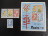 Montserrat-Orhidee-serie completa si bloc-nestampilate, Nestampilat
